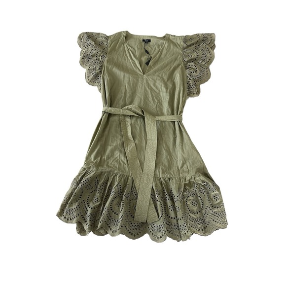 NWT Rails Darlene Eyelet Dress XL Cottage Western Ruffle Cotton Embroidered $278 - Picture 2 of 9